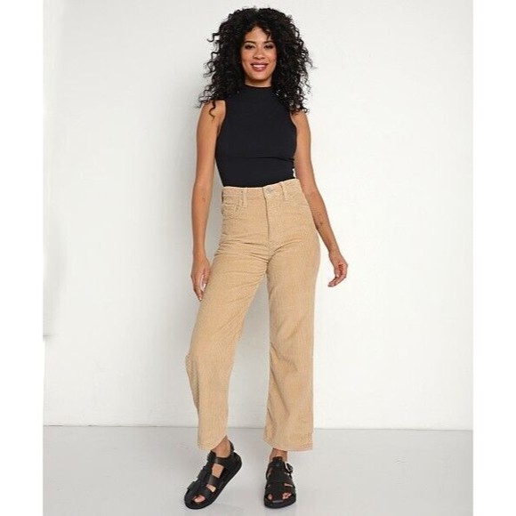 Levis Premium Ribcage Straight Ankle Jean 25 27 Granola Brown Corduroy Pants New - Picture 12 of 16